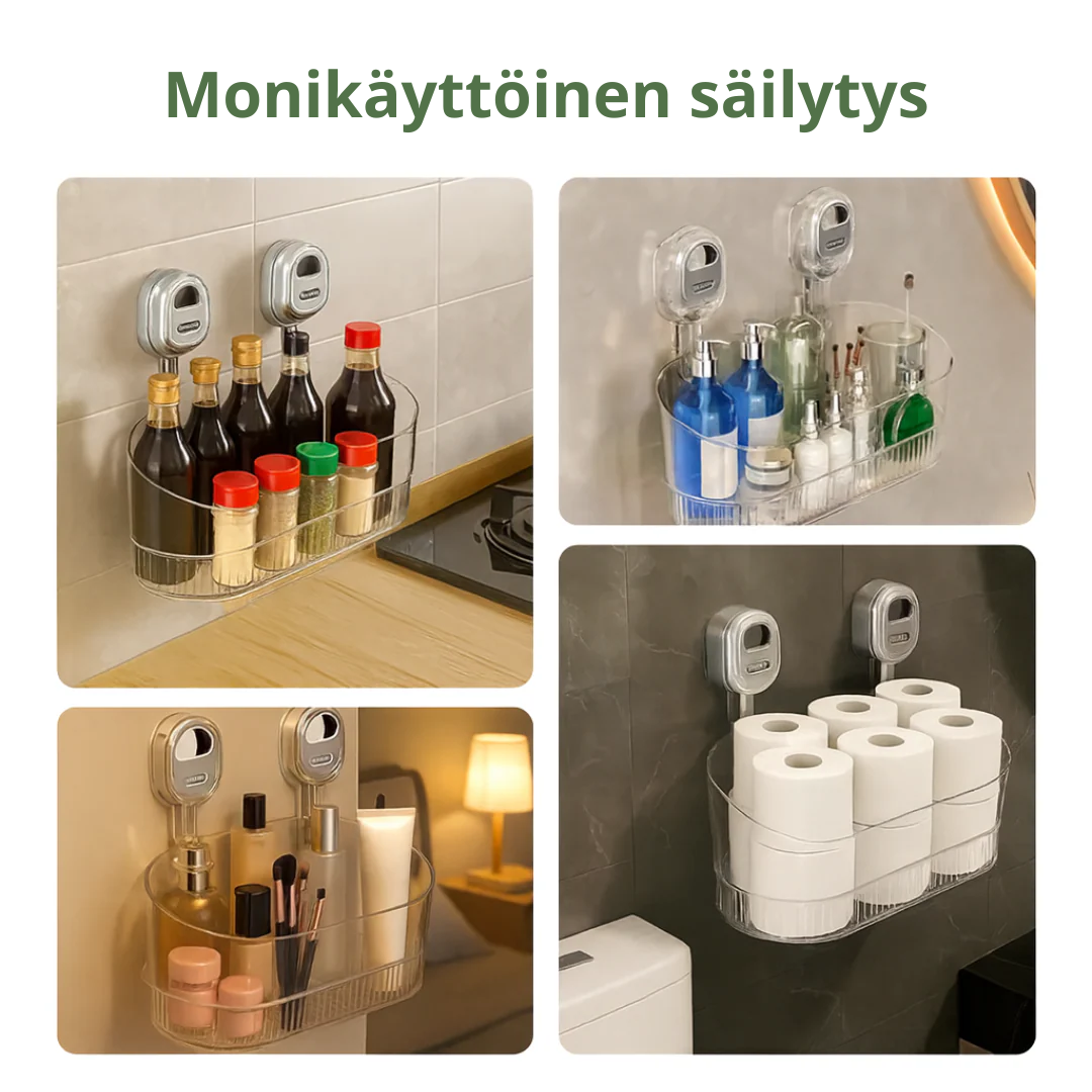 Norillo™ – Itsekiinnittyvä seinähylly ilman porausta keittiöön ja kylpyhuoneeseen