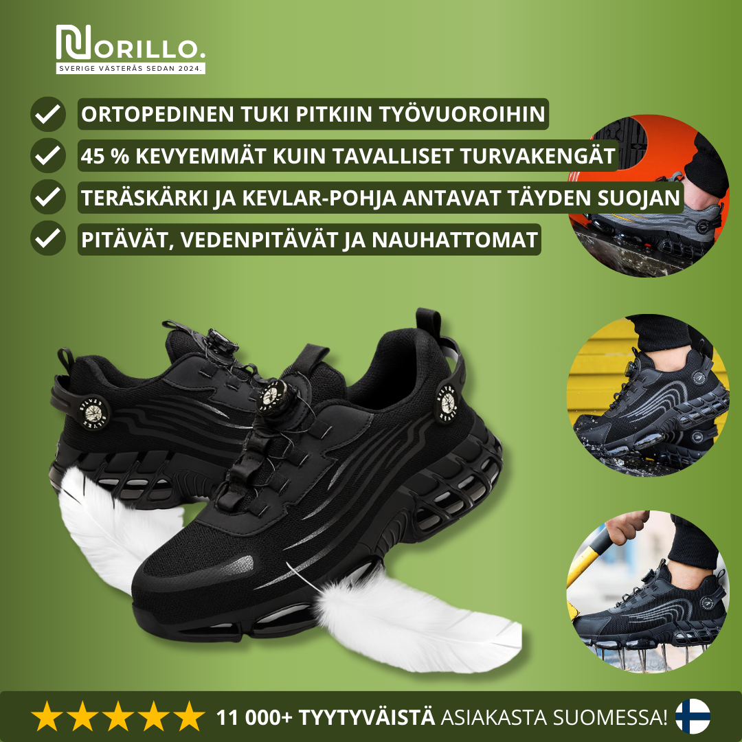 Norillo™ – ArmorFlex S3 Air – Erittäin kevyet turvakengät teräskärjellä ja kiertokiristyksellä