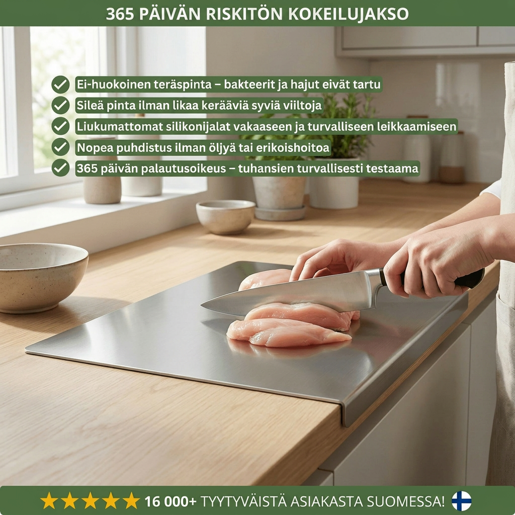 Norillo™ – hygieeninen leikkuulauta ruostumattomasta teräksestä